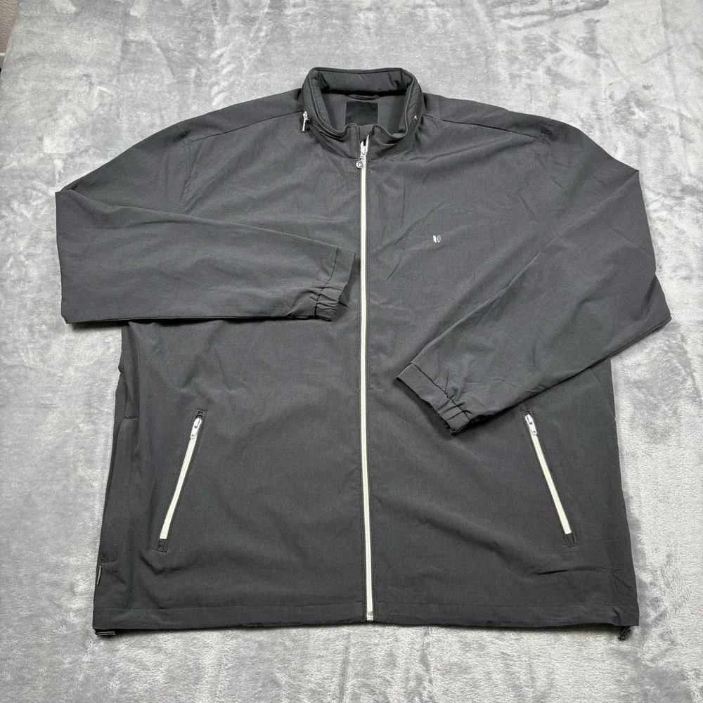 Linksoul Full Zip Golf Jacket Mens 2XL Sly Lightweight Windbreaker Packable Hood